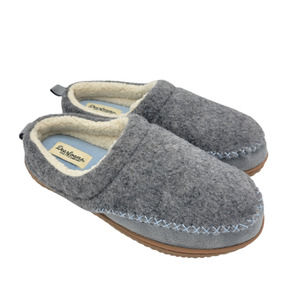 Dearfoams Womens Small (5-6) Clog Slippers Rubber Sole Gray